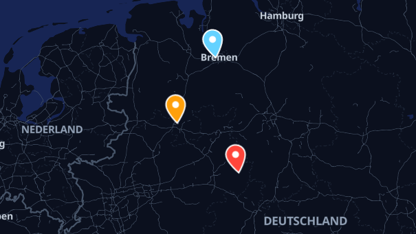 Map of company locations