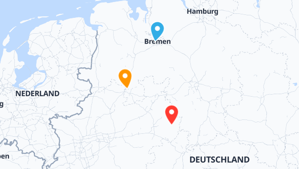 Map of company locations