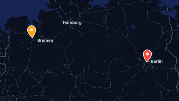 Map of company locations
