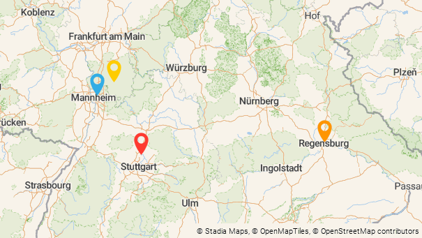 Map of company locations