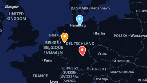 Map of company locations