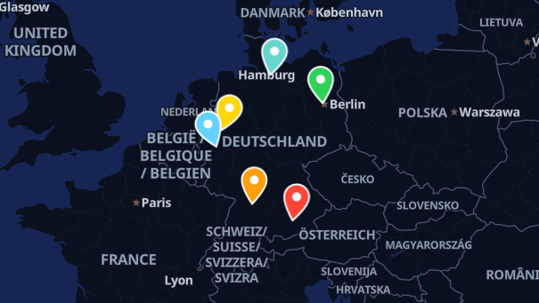 Map of company locations