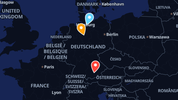 Map of company locations