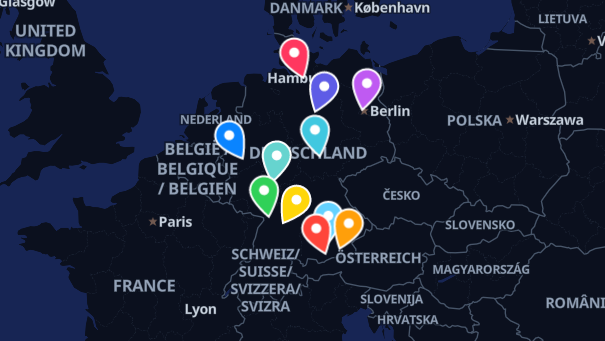 Map of company locations