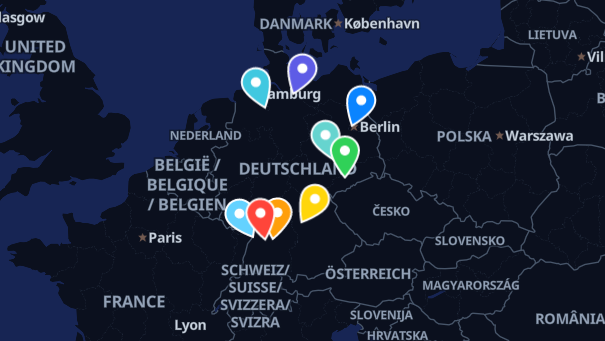 Map of company locations