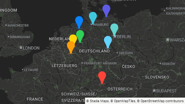 Map of company locations