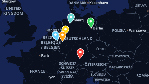 Map of company locations