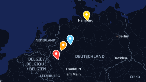 Map of company locations