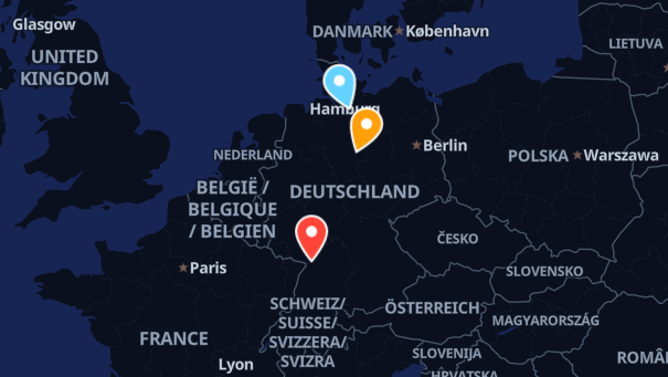 Map of company locations