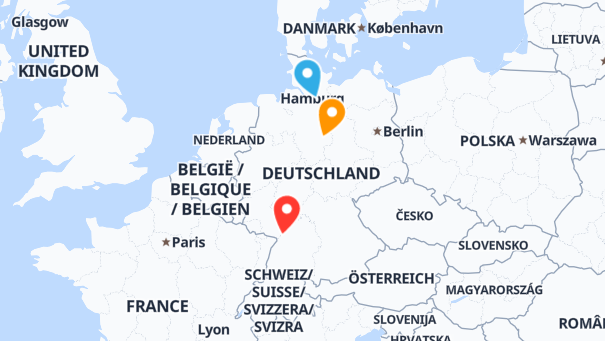 Map of company locations