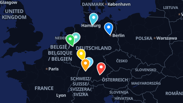 Map of company locations