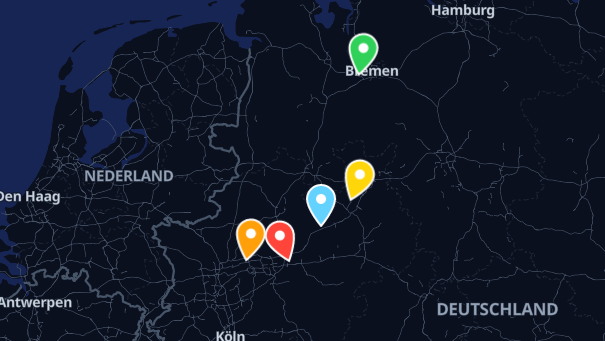 Map of company locations