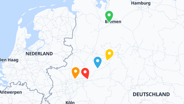 Map of company locations