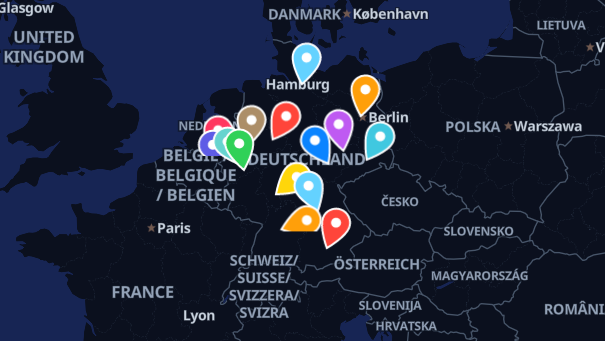 Map of company locations