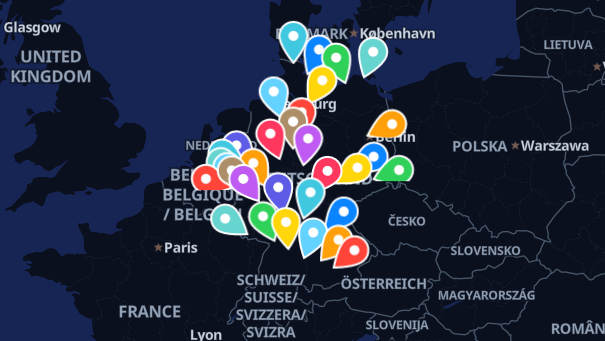 Map of company locations