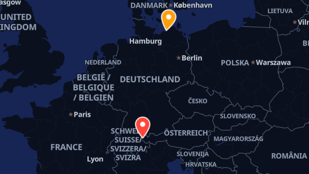 Map of company locations