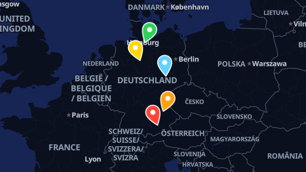 Map of company locations
