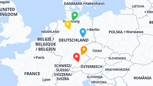 Map of company locations