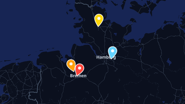 Map of company locations