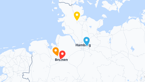 Map of company locations