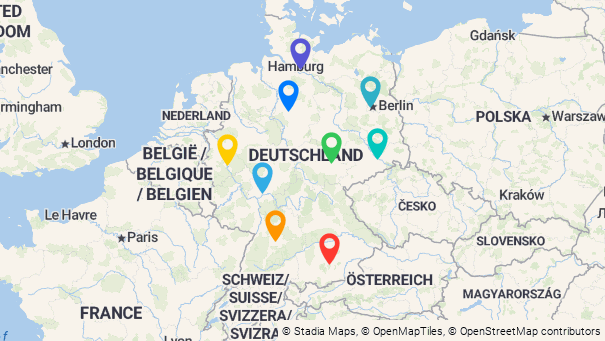 Map of company locations
