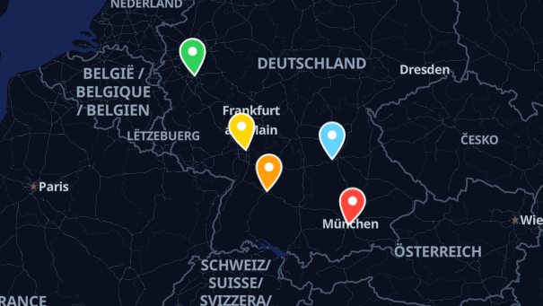 Map of company locations