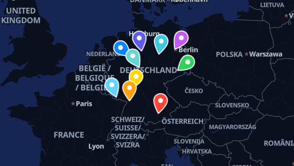 Map of company locations