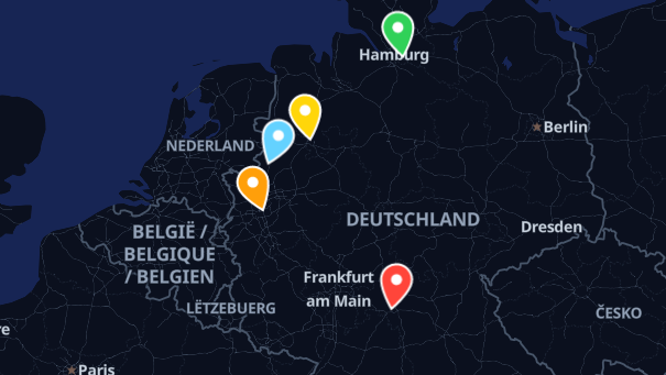 Map of company locations