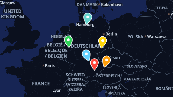 Map of company locations
