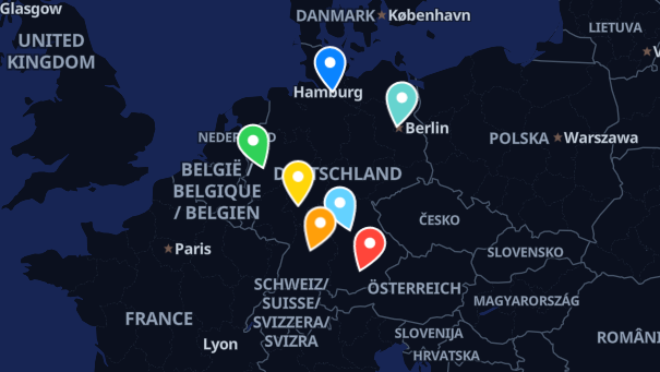 Map of company locations