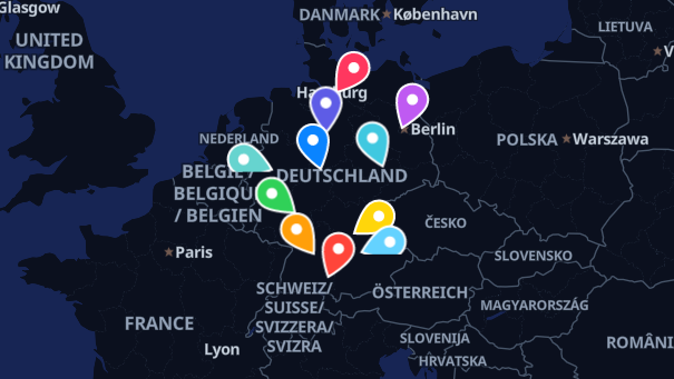 Map of company locations