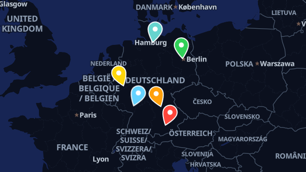 Map of company locations
