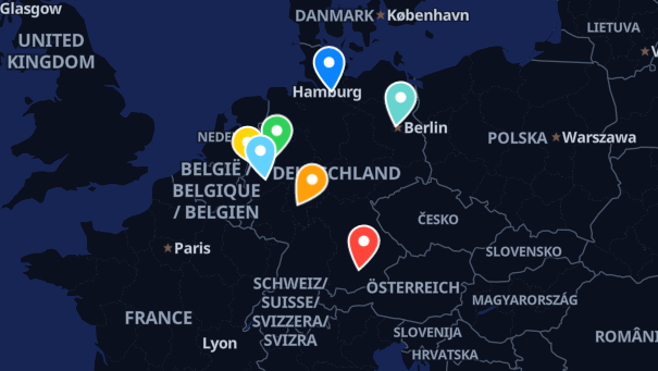 Map of company locations