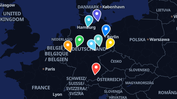 Map of company locations