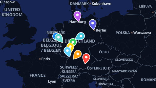 Map of company locations