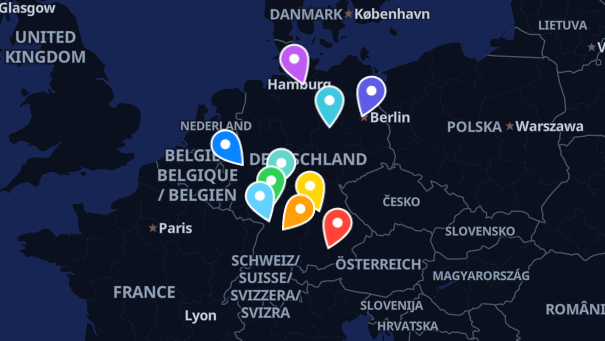 Map of company locations