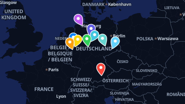 Map of company locations