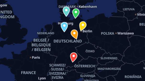 Map of company locations