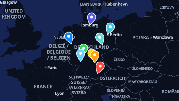 Map of company locations