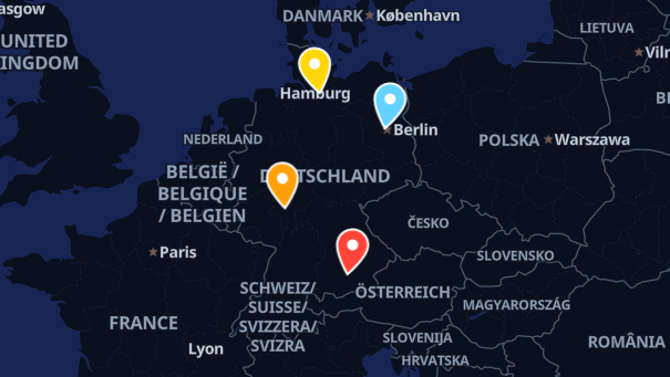 Map of company locations