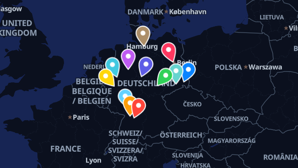 Map of company locations