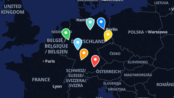 Map of company locations