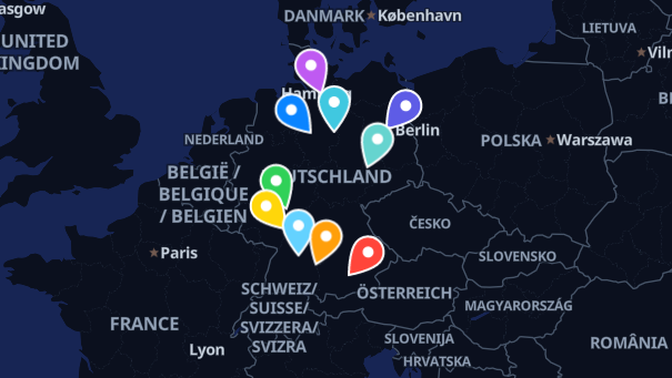 Map of company locations