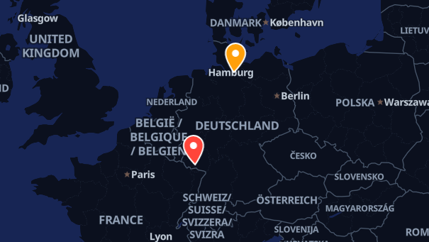 Map of company locations