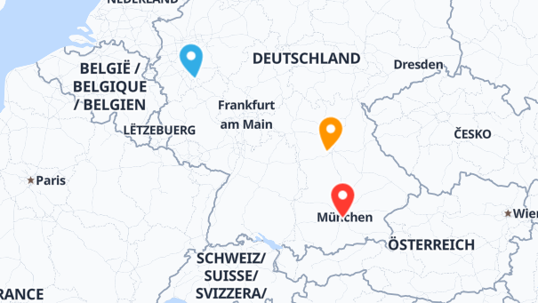 Map of company locations