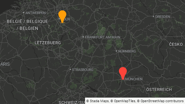 Map of company locations