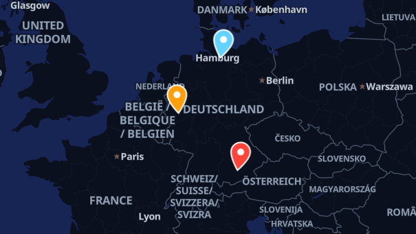 Map of company locations