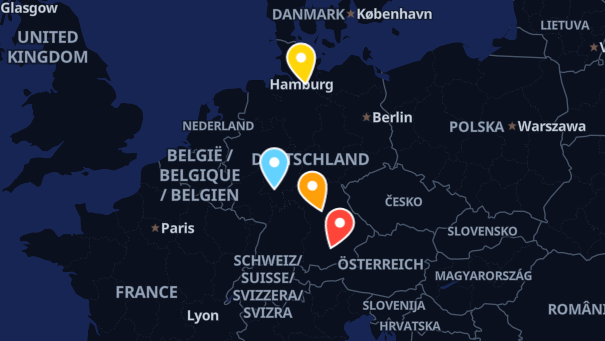 Map of company locations