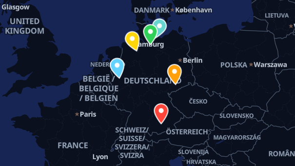 Map of company locations