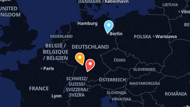 Map of company locations